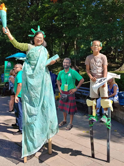 Lady Liberty Siu Yan Scott and son